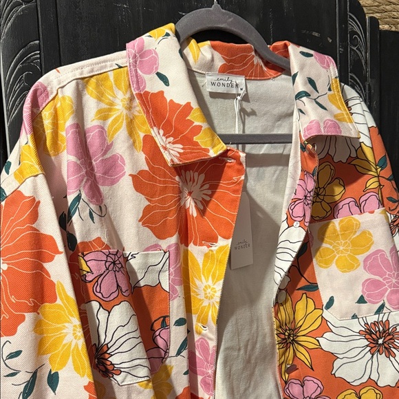 Emily Wonder Vibrant Floral Jean Jacket - Picture 3 of 10